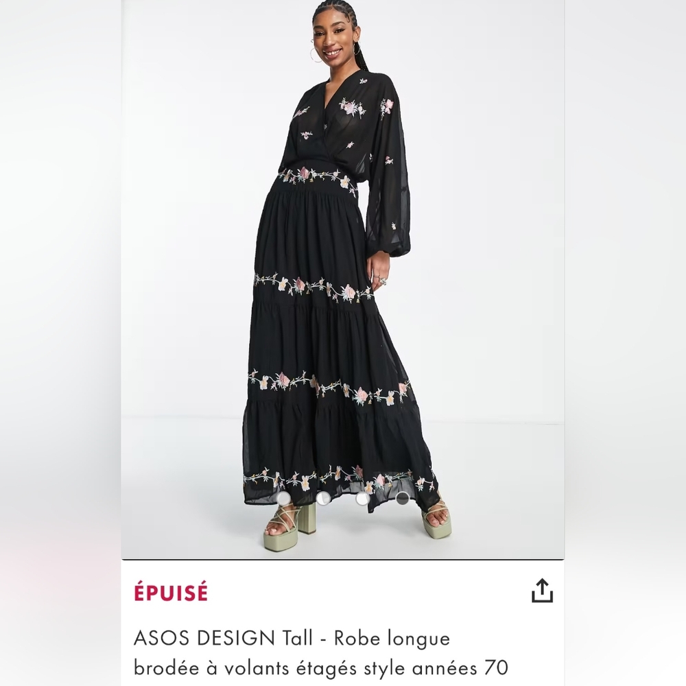 ASOS Black and White Tiered Maxi Skirt for Cocktail